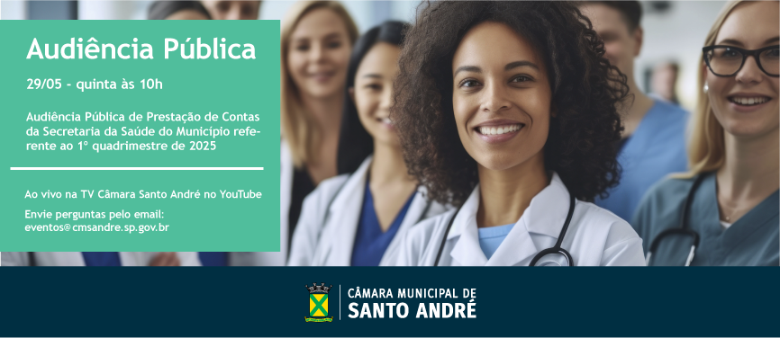 Audiência Pública de Prestação de Contas Saúde será na quinta-feira (29)